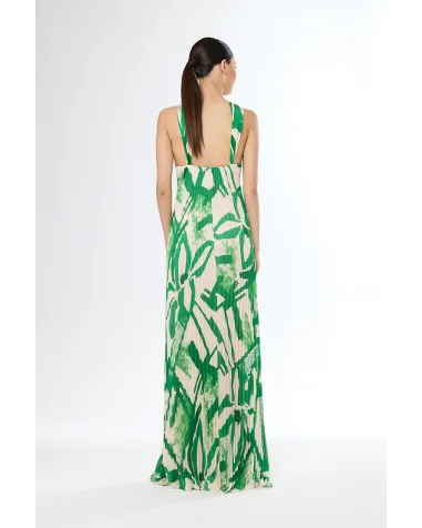 Vestido Largo Plisado Carla Ruiz | Jayme Shop