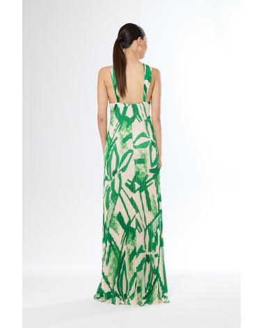 Vestido Largo Plisado Carla Ruiz | Jayme Shop