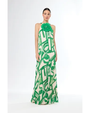 Vestido Largo Plisado Carla Ruiz | Jayme Shop