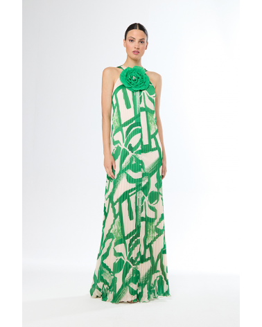 Vestido Largo Plisado Carla Ruiz | Jayme Shop