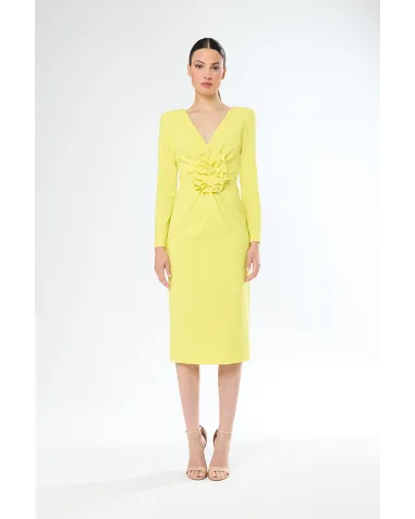 Vestido Corto Amarillo Carla Ruiz | Jayme Shop