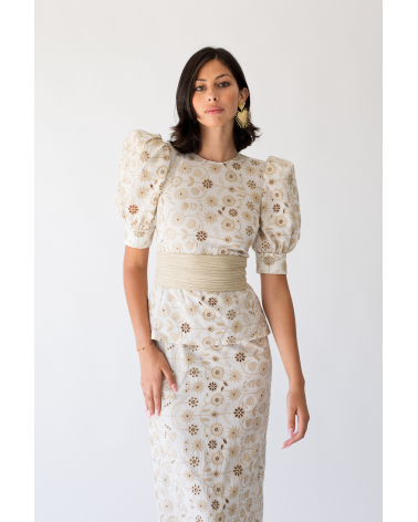 Vestido Brocado Blanca Martín | Jayme Shop