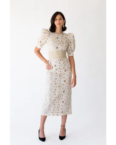 Vestido Brocado Blanca Martín | Jayme Shop