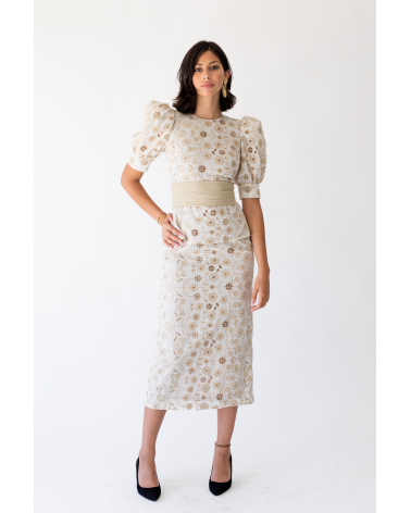 Vestido Brocado Blanca Martín | Jayme Shop