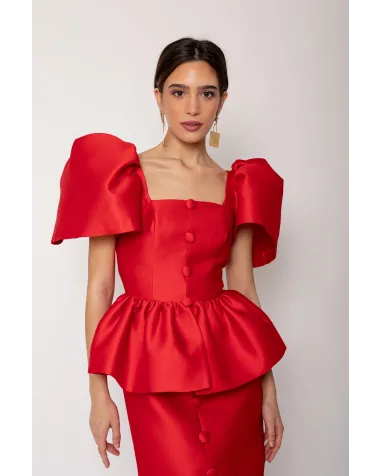 Vestido Peplum Blanca Martín | Jayme Shop