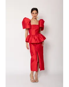 Vestido Peplum Blanca Martín | Jayme Shop