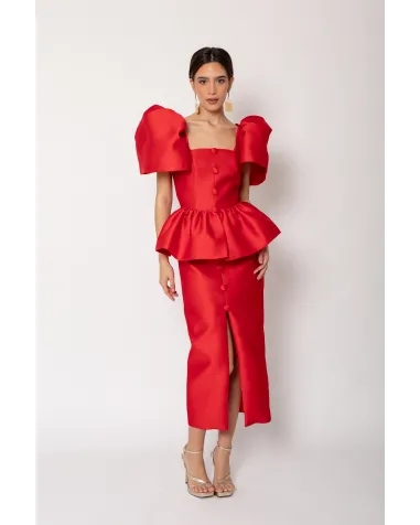 Vestido Peplum Blanca Martín | Jayme Shop