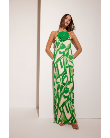 Vestido Largo Plisado Carla Ruiz | Jayme Shop