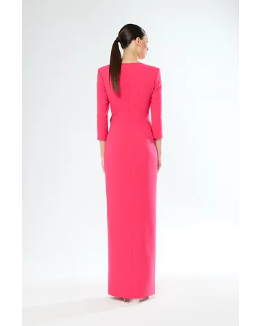 Vestido Largo Drapeado Carla Ruiz | Jayme Shop