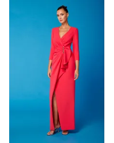 Vestido Largo Drapeado Carla Ruiz | Jayme Shop