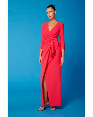 Vestido Largo Drapeado Carla Ruiz | Jayme Shop