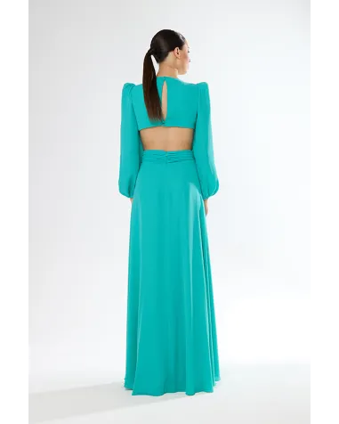 Vestido Largo Cut-Out Fresa Carla Ruiz | Jayme Shop