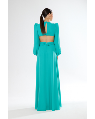 Vestido Largo Cut-Out Fresa Carla Ruiz | Jayme Shop