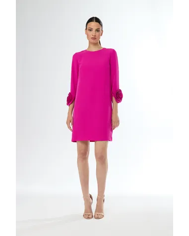 Vestido Recto con Aplique de Flor Carla Ruiz | Jayme Shop