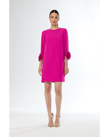 Vestido Recto con Aplique de Flor Carla Ruiz | Jayme Shop