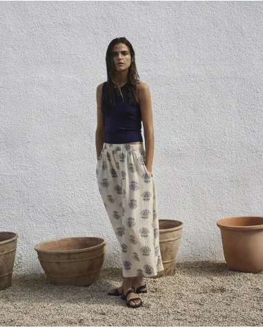 Falda Midi Estampada Yerse| Jayme Shop