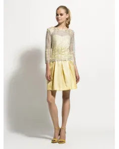 Vestido Corto Cuerpo Encaje Laura Bernal | Jayme Shop