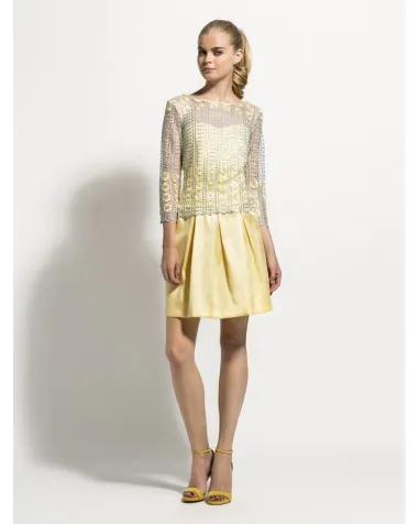 Vestido Corto Cuerpo Encaje Laura Bernal | Jayme Shop