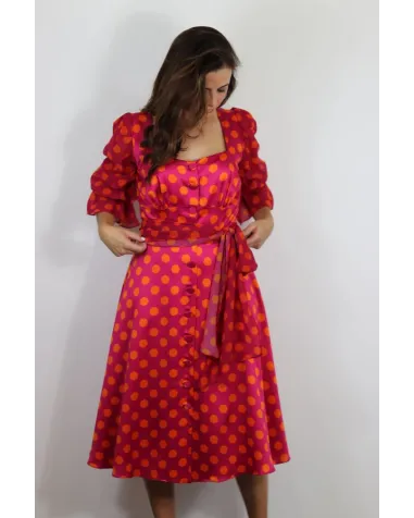 Vestido A media Pierna Lunares Charo Azcona | Jayme Shop