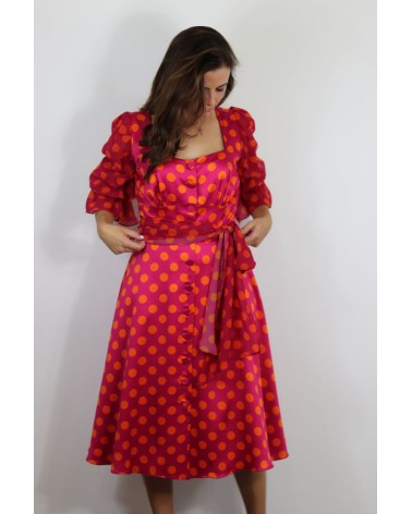 Vestido A media Pierna Lunares Charo Azcona | Jayme Shop