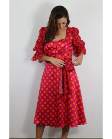 Vestido A media Pierna Lunares Charo Azcona | Jayme Shop