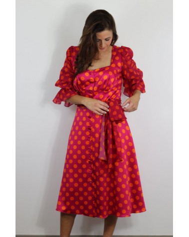 Vestido A media Pierna Lunares Charo Azcona | Jayme Shop