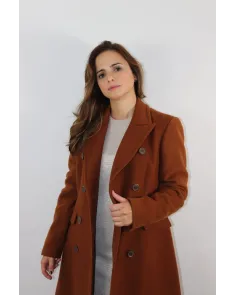 Abrigo de Paño Castaña Oky | Jayme Shop