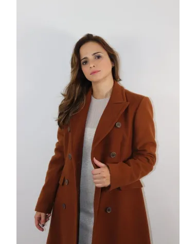Abrigo de Paño Castaña Oky | Jayme Shop