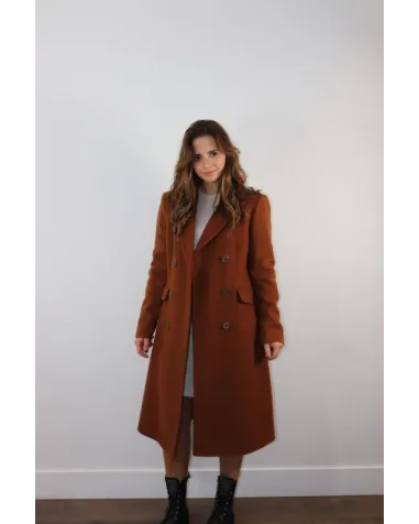 Abrigo de Paño Castaña Oky | Jayme Shop