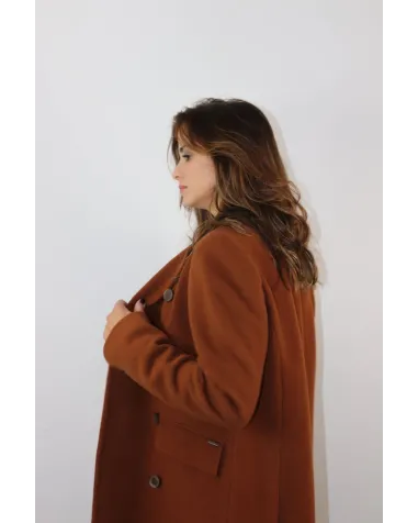 Abrigo de Paño Castaña Oky | Jayme Shop