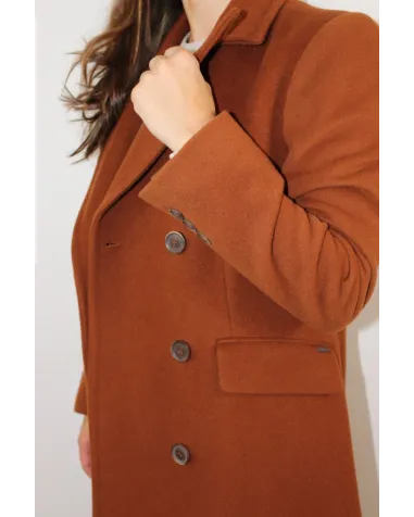 Abrigo de Paño Castaña Oky | Jayme Shop