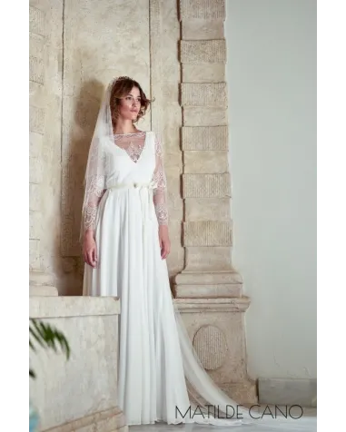 Vestido de Novia Encaje en Mangas Matilde Cano | Jayme Shop