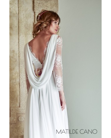 Vestido de Novia Encaje en Mangas Matilde Cano | Jayme Shop