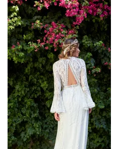 Vestido de Novia Bordado en Gasa Matilde Cano | Jayme Shop