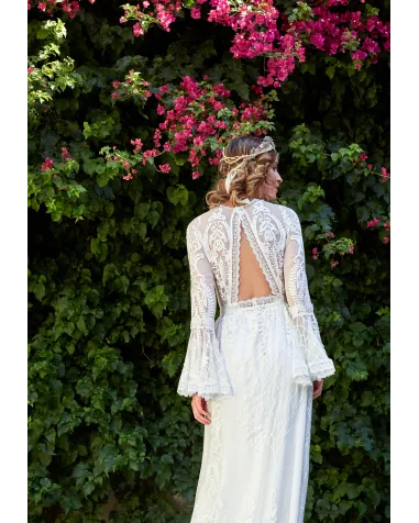 Vestido de Novia Bordado en Gasa Matilde Cano | Jayme Shop