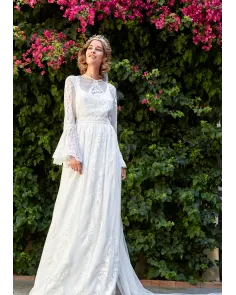 Vestido de Novia Bordado en Gasa Matilde Cano | Jayme Shop 2