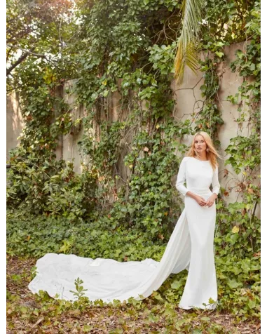Vestido de Novia Sencillo Con Espalda Descubierta Matilde Cano | Jayme Shop