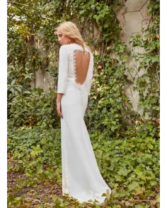 Vestido de Novia Sencillo Con Espalda Descubierta Matilde Cano | Jayme Shop