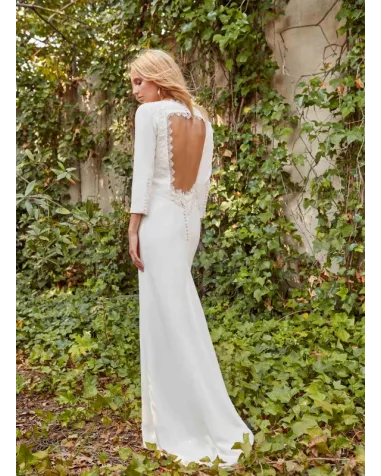 Vestido de Novia Sencillo Con Espalda Descubierta Matilde Cano | Jayme Shop