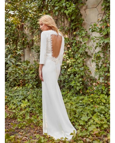 Vestido de Novia Sencillo Con Espalda Descubierta Matilde Cano | Jayme Shop