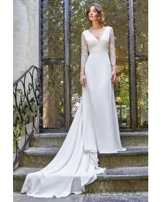 Vestido de Novia De Encaje y Crepé Matilde Cano | Jayme Shop