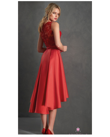 Vestido Con Sobrefalda Bordado Angela Ariza | Jayme Shop