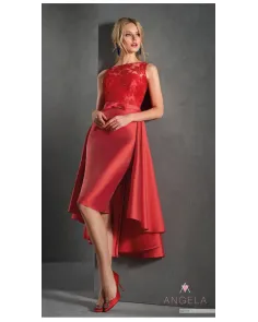 Vestido Con Sobrefalda Bordado Angela Ariza | Jayme Shop