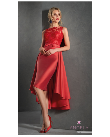 Vestido Con Sobrefalda Bordado Angela Ariza | Jayme Shop