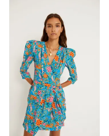 Vestido Corto Estampado Cruzado Mioh | Jayme Shop