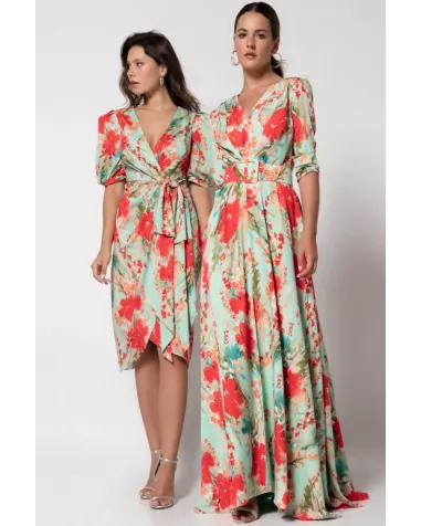 Vestido Corto Estampado Cruzado Máss Matilde Cano | Jayme Shop