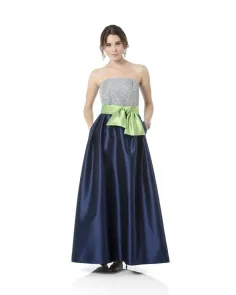 Vestido largo con falda Mikado Gloria Estellés | Jayme Shop