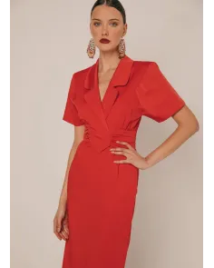 Vestido Midi con Cuello de Solapas Cherubina | Jayme Shop