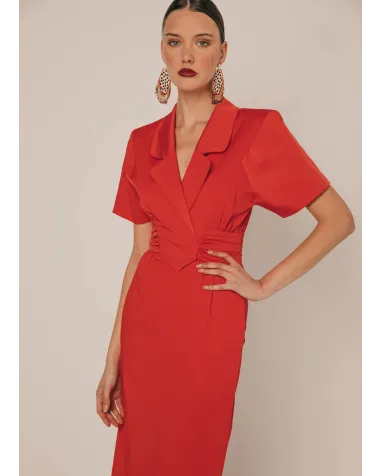 Vestido Midi con Cuello de Solapas Cherubina | Jayme Shop