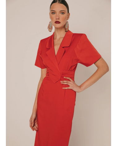 Vestido Midi con Cuello de Solapas Cherubina | Jayme Shop